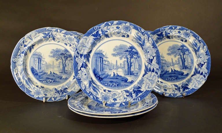 Wedgwood Pearlware Pottery Service in the Harbour Shipping Pattern.
