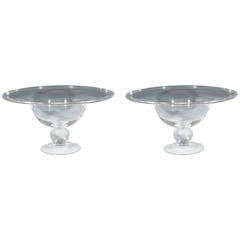 American Steuben Glass Footed Compotes. 1