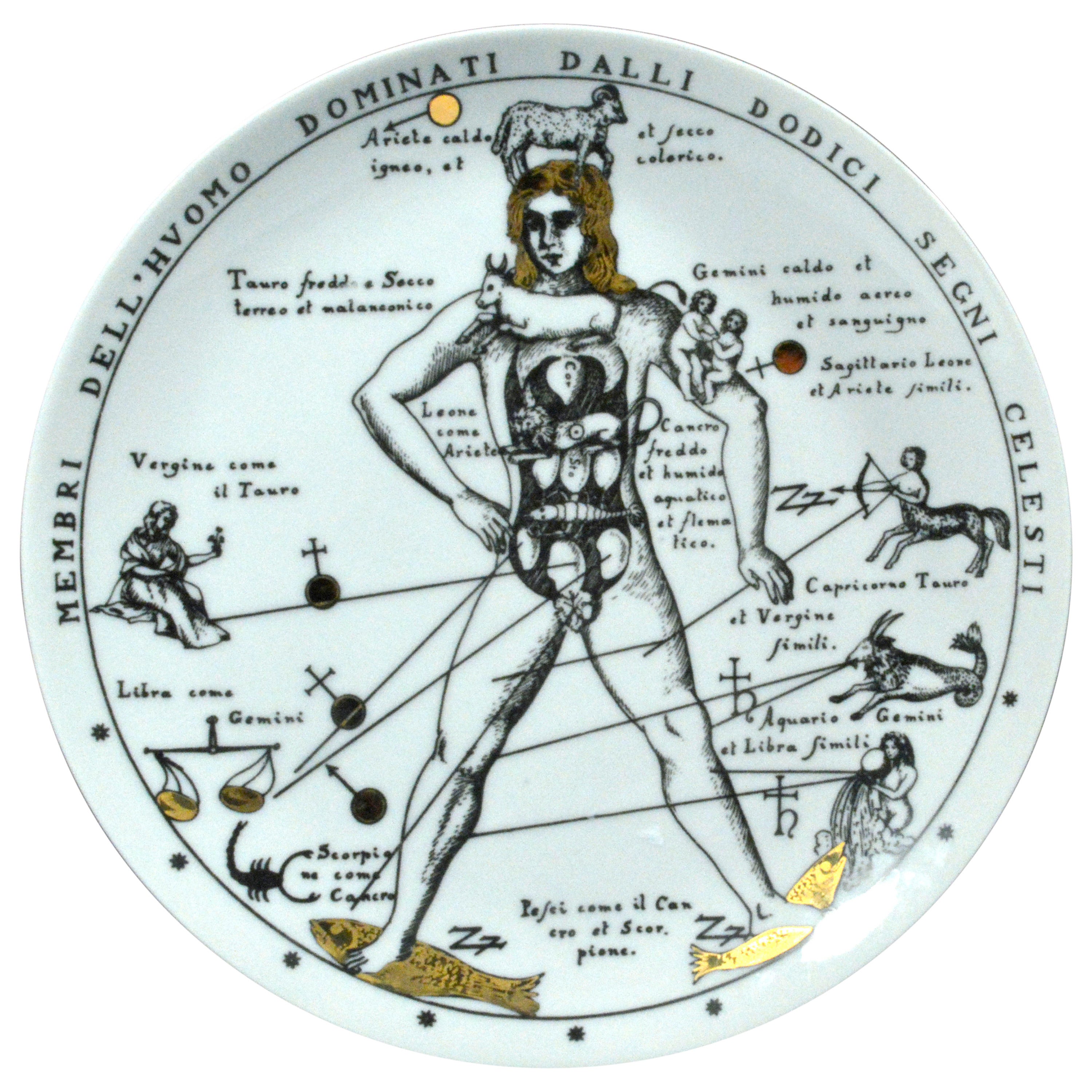 A Piero Fornasetti Astronomici Porcelain Plate
