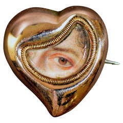 A Fine Heart-shaped Lover's Eye Portrait Miniature