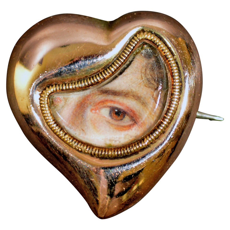 A Fine Heart-shaped Lover's Eye Portrait Miniature