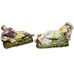Staffordshire Pearlware Pottery Figures of Antony and Cleopatra