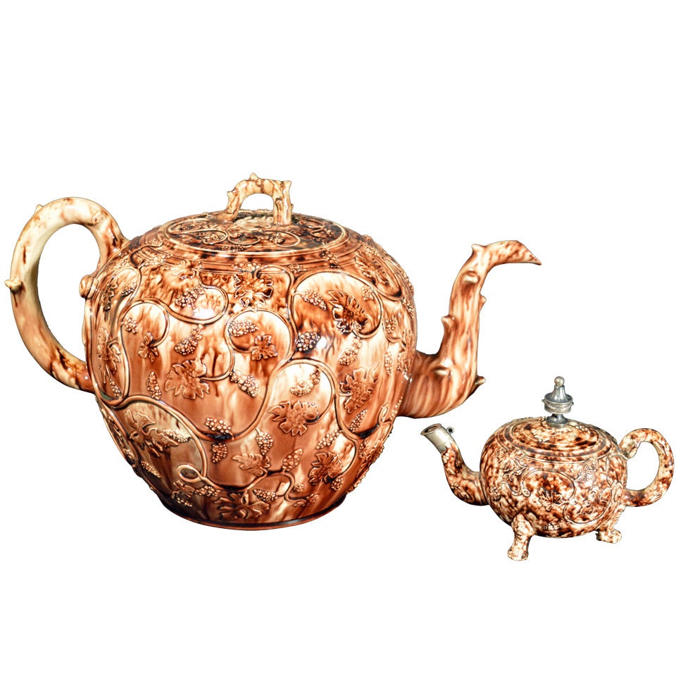 A Remarkable Massive English Lead Glazed Creamware Pottery Punch Pot and Cover,