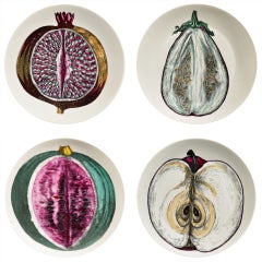Vintage A Set of Four Piero Fornasetti Pates FromThe Sezioni Di Frutta Series.  