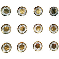 Rare Set of 12 Piero Fornasetti Gold-Ground Roman Coin Plates