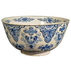A Large English Delftware Punch Bowl