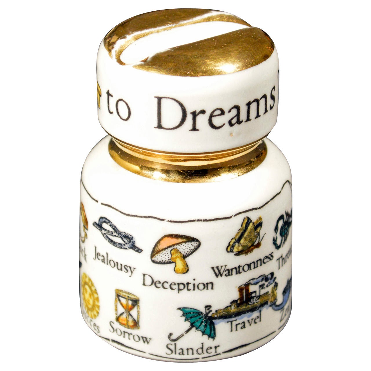 Piero Fornasetti Insulator Paperweight, "The New Key to Dreams"