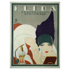 Antique Original German Art Deco Period Poster by Engelhard, 46" x 35"