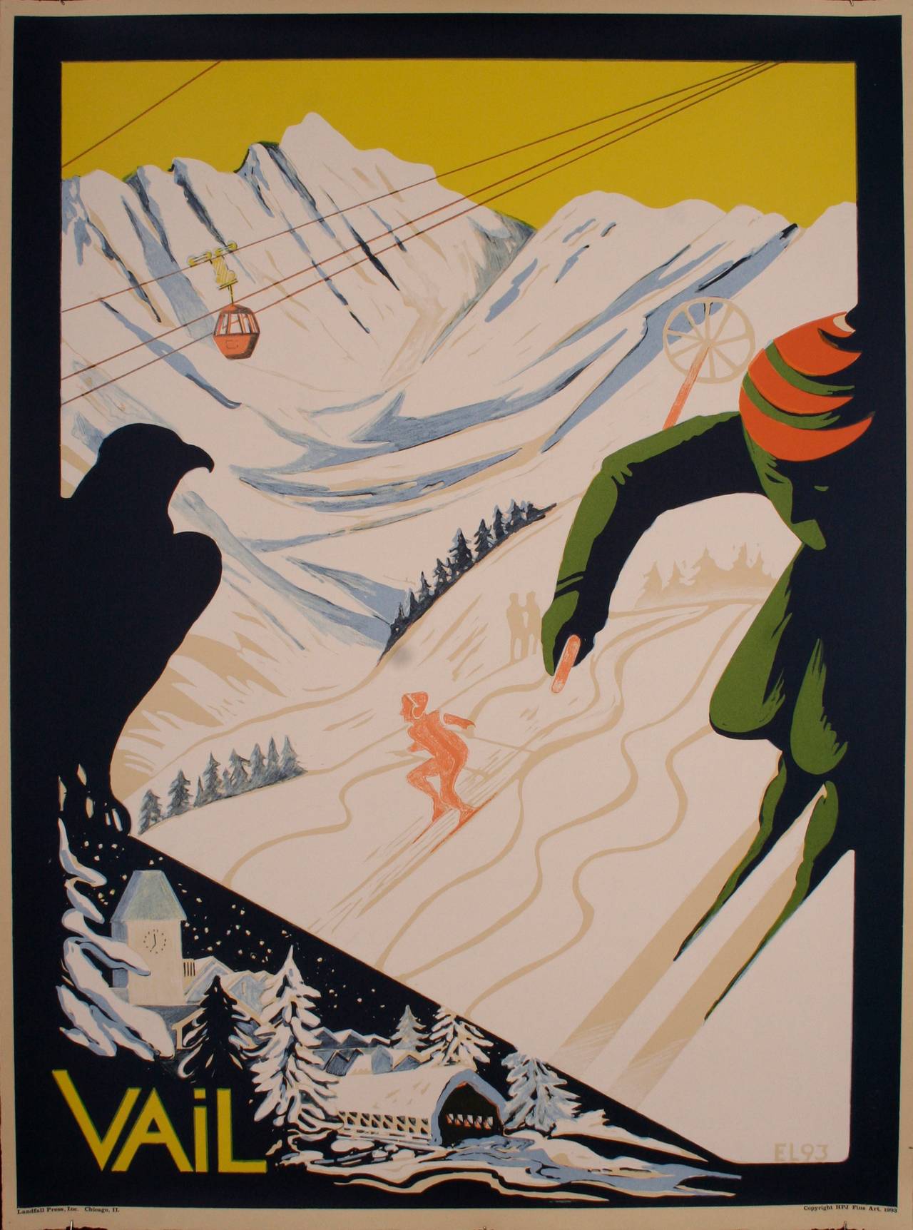 "Vail, " an American Ski or Travel Poster by Ellen Lanyon, 1993