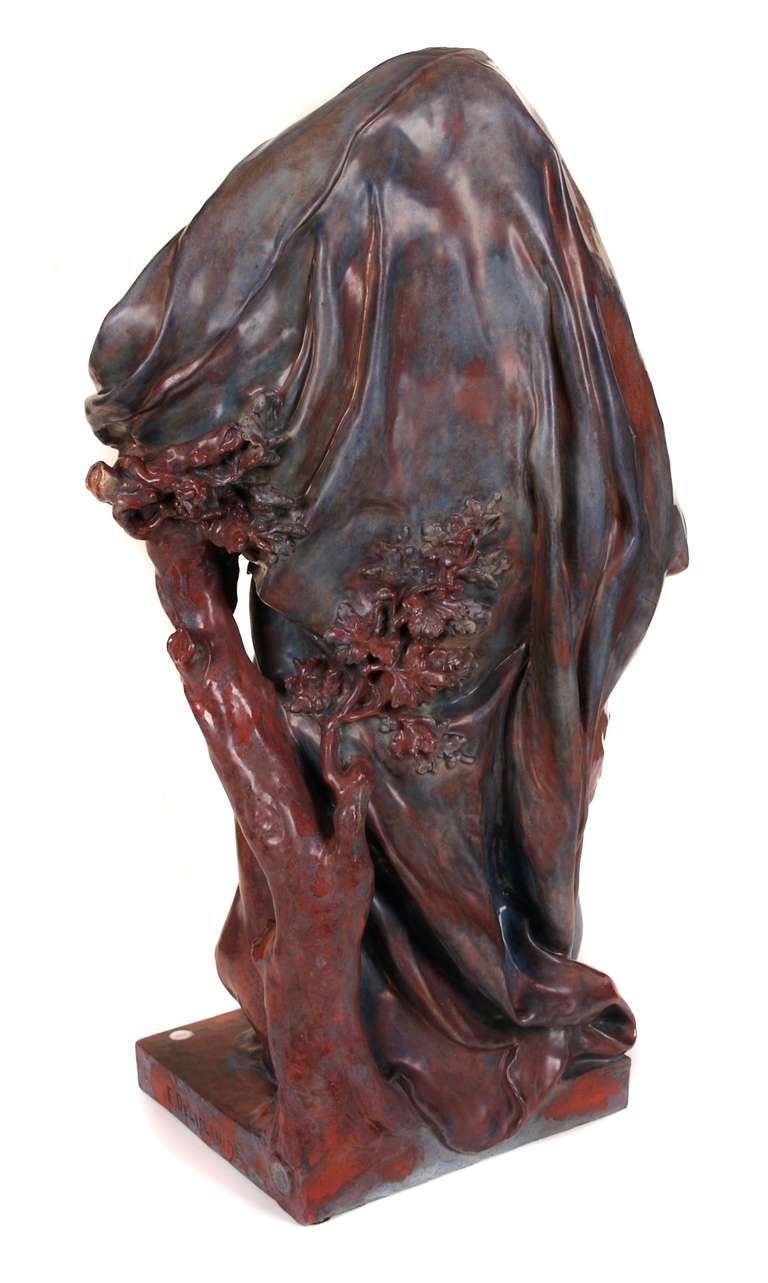 French Ceramic Sculpture by Eugene Delaplanche for E. Muller, c. 1880's For Sale