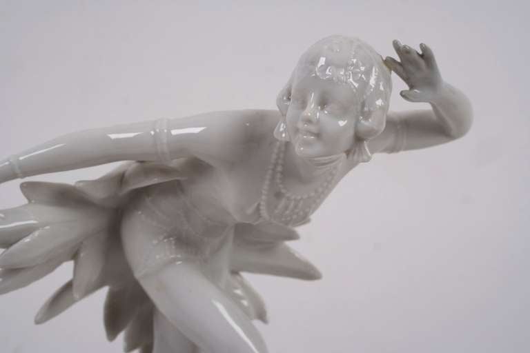 German Art deco porcelain orchid planter by Aelteste Volkstedter