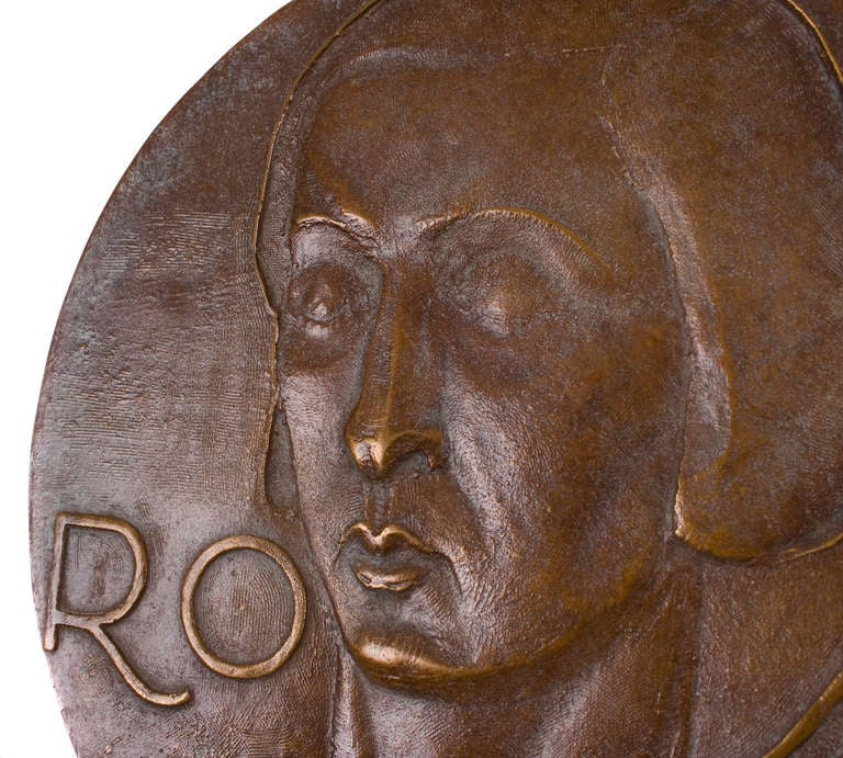 Mid-20th Century Italian Cast Bronze Plaque by Giorgio Morigi, 1930