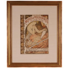 "Menus & Programmes Illustres, " Art Nouveau Period Book Cover by Mucha, 1898