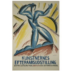 Danish Art Exhibition Poster by Jais Nielsen, 1917