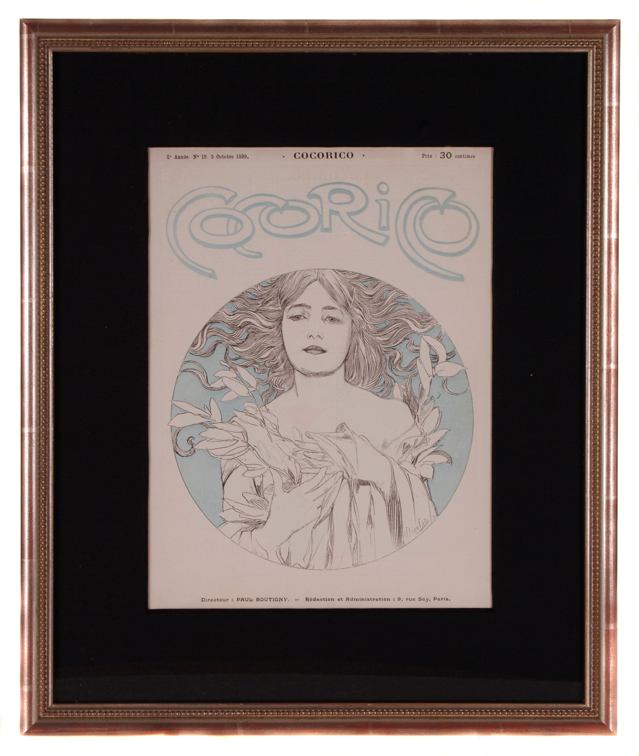 Cocorico, couverture de magazine Art nouveau français par Alphonse Mucha, 1899