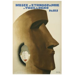 French Art Deco Period Ethnographic Museum Poster by Paul Colin, 1930