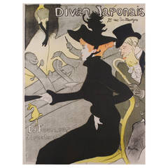 "Divan Japonais, " a French Belle Epoque Period Poster by Toulouse-Lautrec, 1893