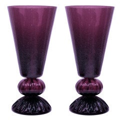 Pair of Amethyst Murano Glass Table Lamps, c. 1970