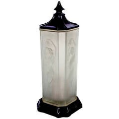 American Art Deco Period Accent Lamp by Tiffin Glass Company, circa 1920s