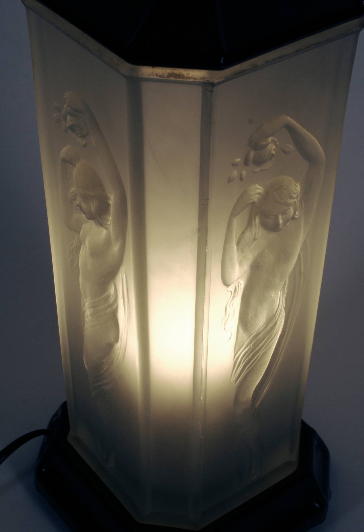 American Art Deco Period Accent Lamp by Tiffin Glass Company, circa 1920s 2