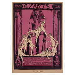 Original French Art Deco Period Lithograph by P. Labbe, 1920 