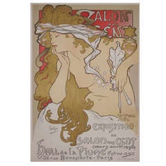 Alphonse Mucha French Art Nouveau Period Exhibition Poster, 1896 - Large Format