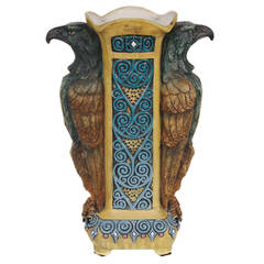 Early 20th Century Czechoslovakian Ceramic Eagle Vase by Amphora