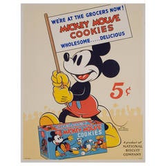 Vintage American Mickey Mouse Poster, 1937