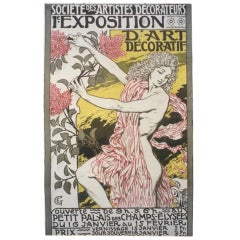 Original French Art Nouveau Period Poster by Grasset, 1900, 50" x 33"