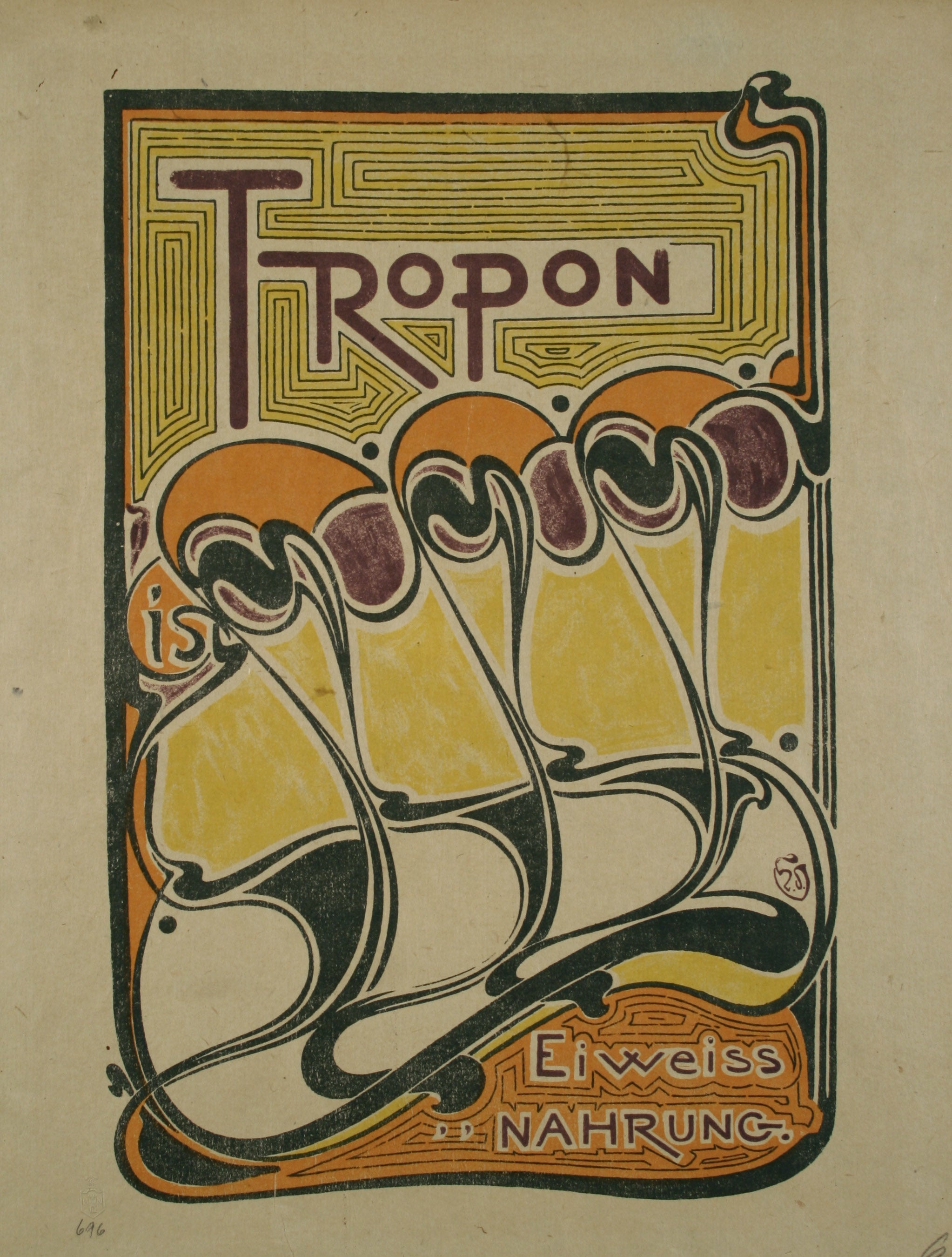 Original German Art Nouveau Period Poster by Van de Velde, 1898 at 1stDibs