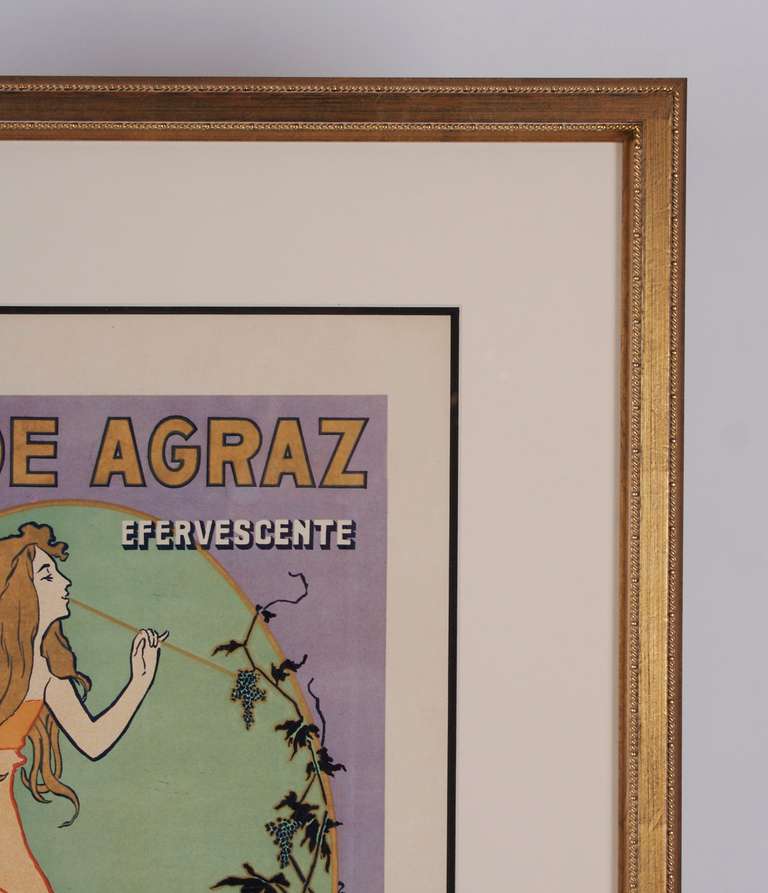 Spanish Art Nouveau Period Pharmaceutical Poster, c. 1900 In Excellent Condition For Sale In Chicago, IL