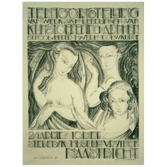 Dutch Art Deco Period Art Exhibition Poster by Klaassen, 1926