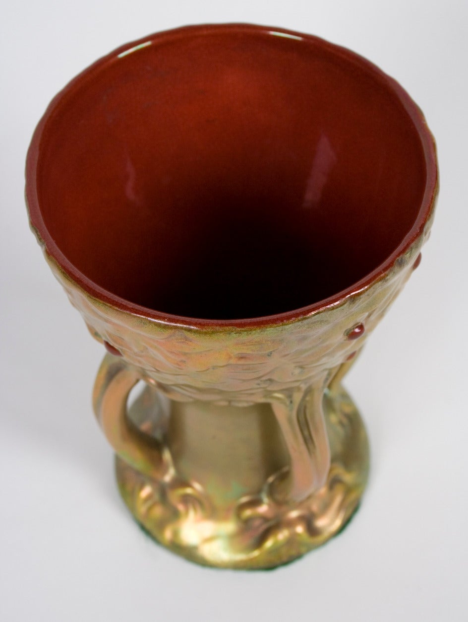 Late 19th Century Hungarian Porcelain Goblet by Zsolnay, circa 1897-1898 1