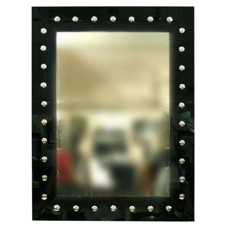 Murano Glass Frame Wall Mirror with Inset Silver Glass Detail, 20th Century For Sale