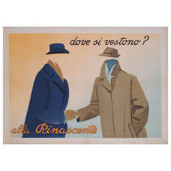 Italian Men's Fashion Poster by Marcello Dudovich, 1948