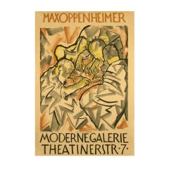 Rare 1913 Art Deco Poster by Max Oppenheimer