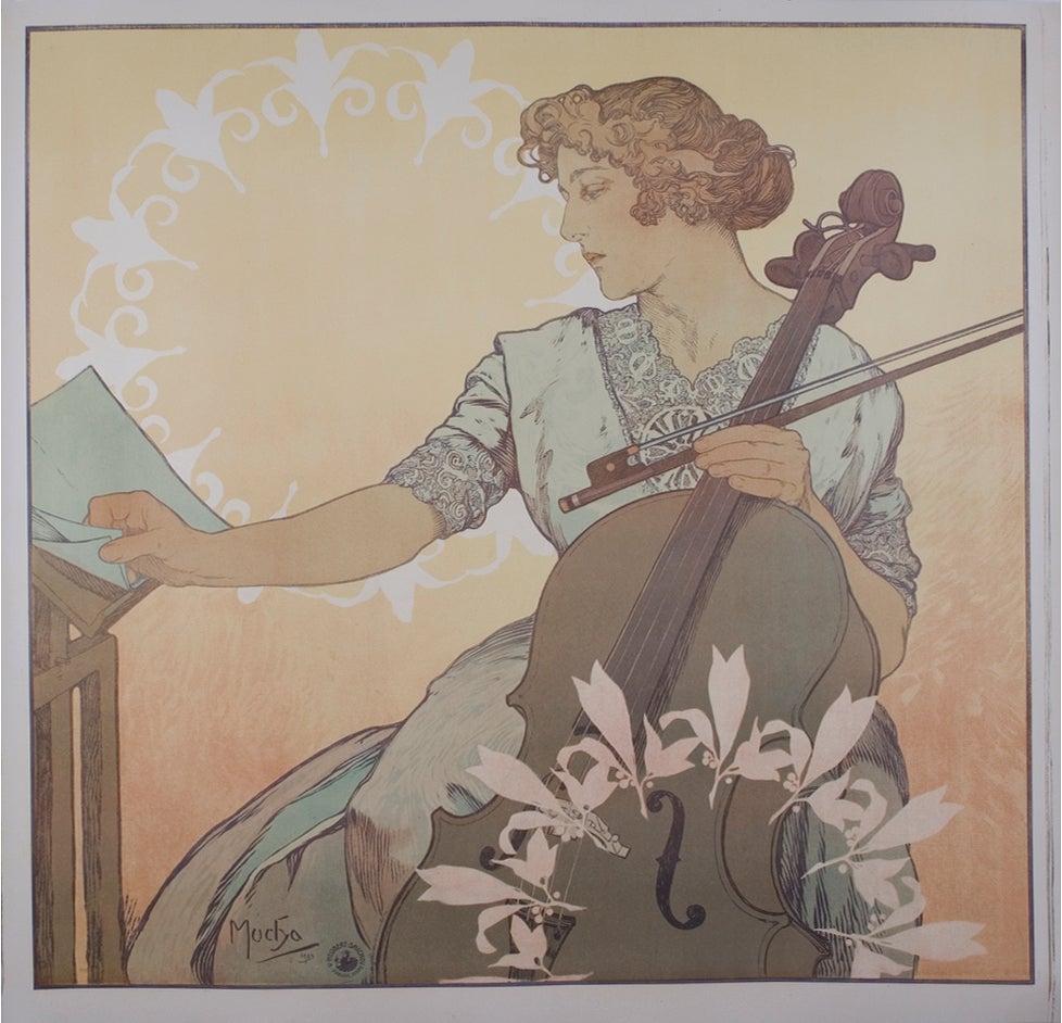Original Art Nouveau Period Poster by Alphonse Mucha, 1913