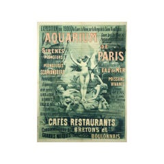 Rare 1899 Original Antique Poster, Aquarium de Paris