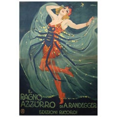 Rare Original Antique Italian Poster by Metlicovitz, 1912