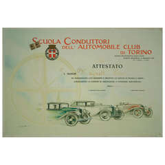 Italian Art Deco Period Automobile Club Certificate, 1932