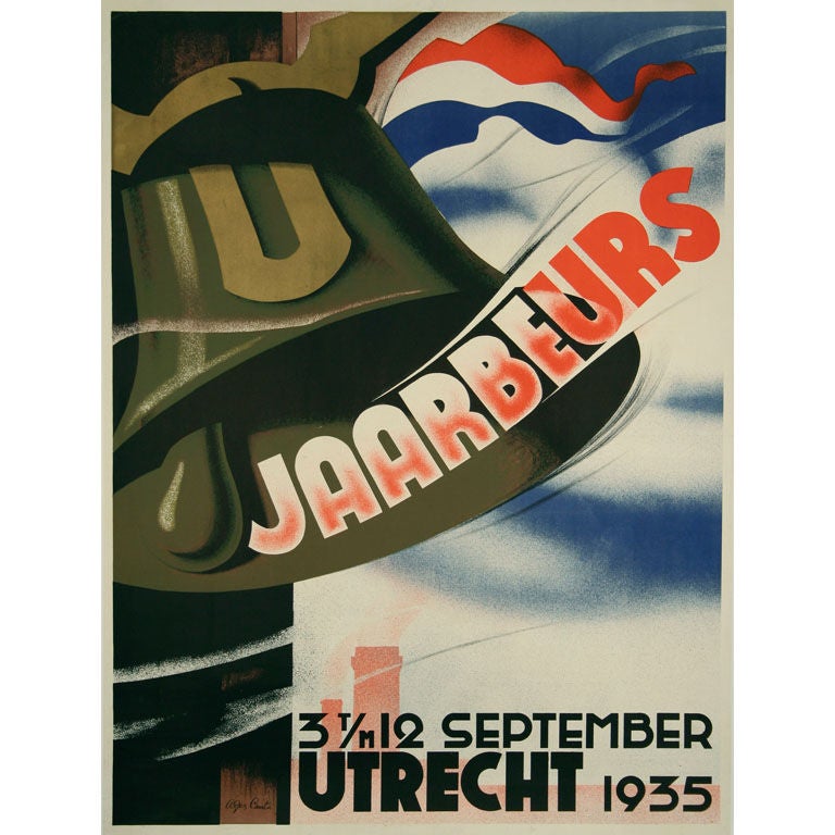 Dutch Art Deco Period Event Poster by Agnes Canta, 1935 For Sale