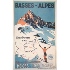 Original Antique French travel poster from the 1930's