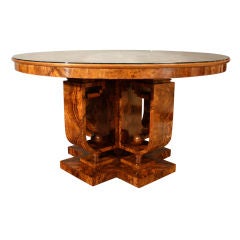 Italian Futurist Period Burl Walnut Table by Giovanni Guerrini, circa 1925 4