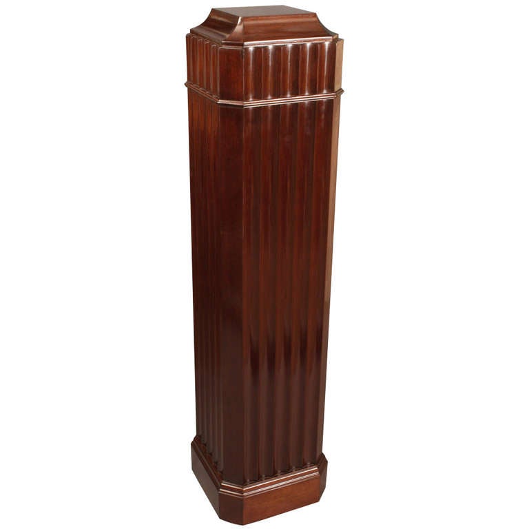 American Art Deco Period Walnut Wood Pedestal, circa 1930 For Sale at