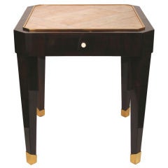 French Art Deco Period Shagreen Top Mahogany Table, circa 1930s 5