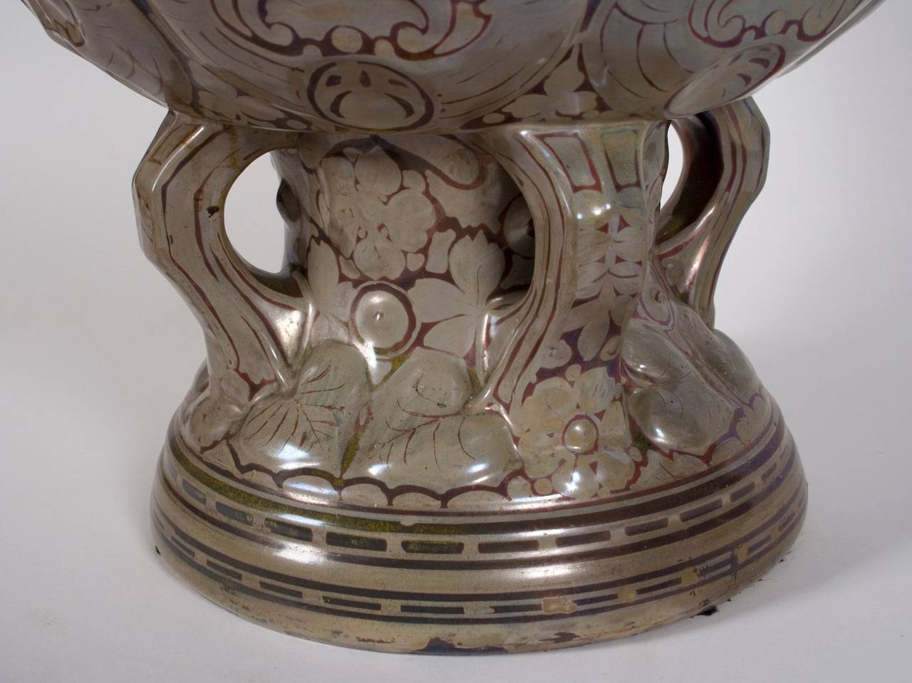 French Ceramic Jardiniere in the Style of Clement Massier, Early 20th Century For Sale 1