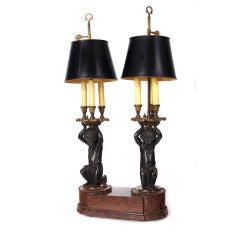 Double Cherub Candle Lamp