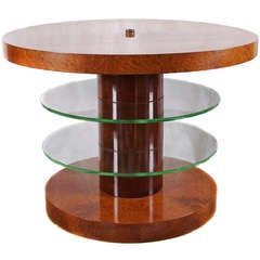 French Art Deco Period Amboina and Rosewood Center Table, circa 1920s 12