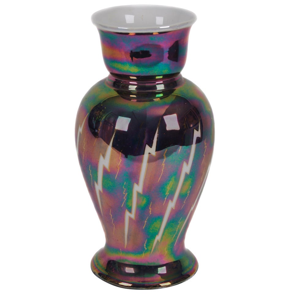 Bavarian Mirrored Faience Vase by M. Rosenbaum and Sons