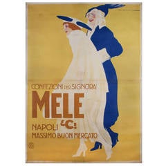 Large Italian Fashion Poster by Marcello Dudovich, circa 1911-1922 4